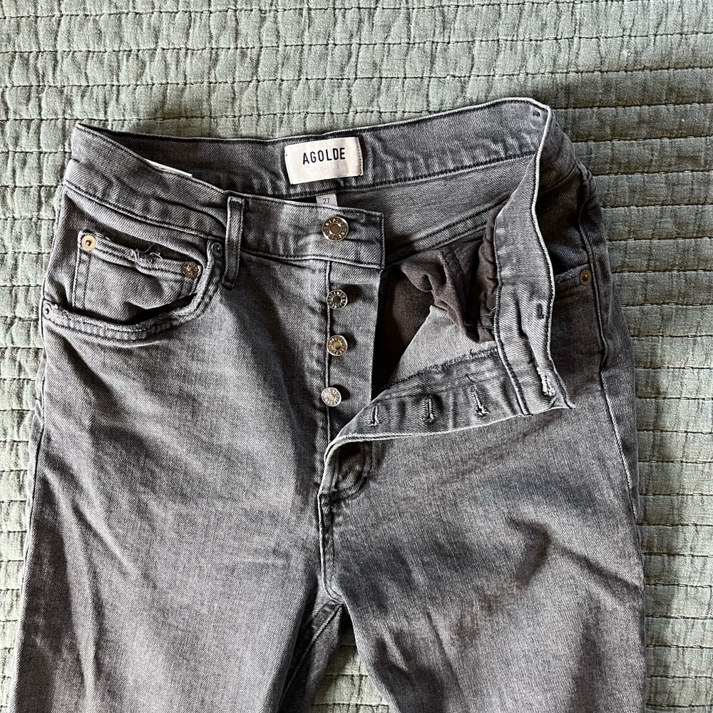 AGOLDE women’s Riley jeans in gray wash size 27